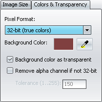 Icon image color depth