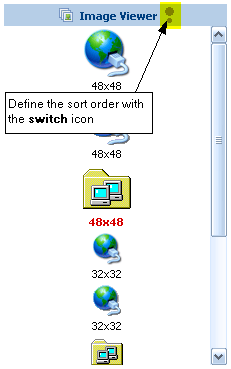 Icon images are sorted