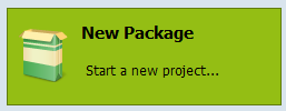 Paquet Builder welcome page: Start a new project
