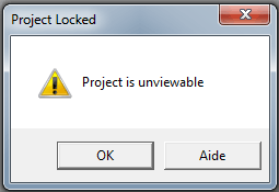 The message the Visual Basic Editor shows for a locked project: Project is unviewable