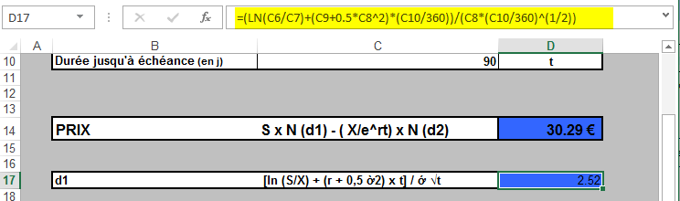The formula bar of a cell before protection, showing its formula