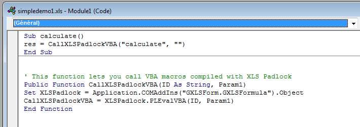 The same sub after compilation: its body is replaced by a call that runs the compiled bytecode
