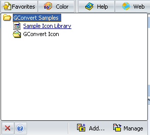 Favorites — GConvert window