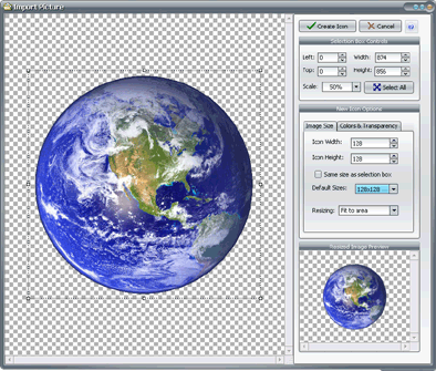 Create Icons from Images — GConvert window